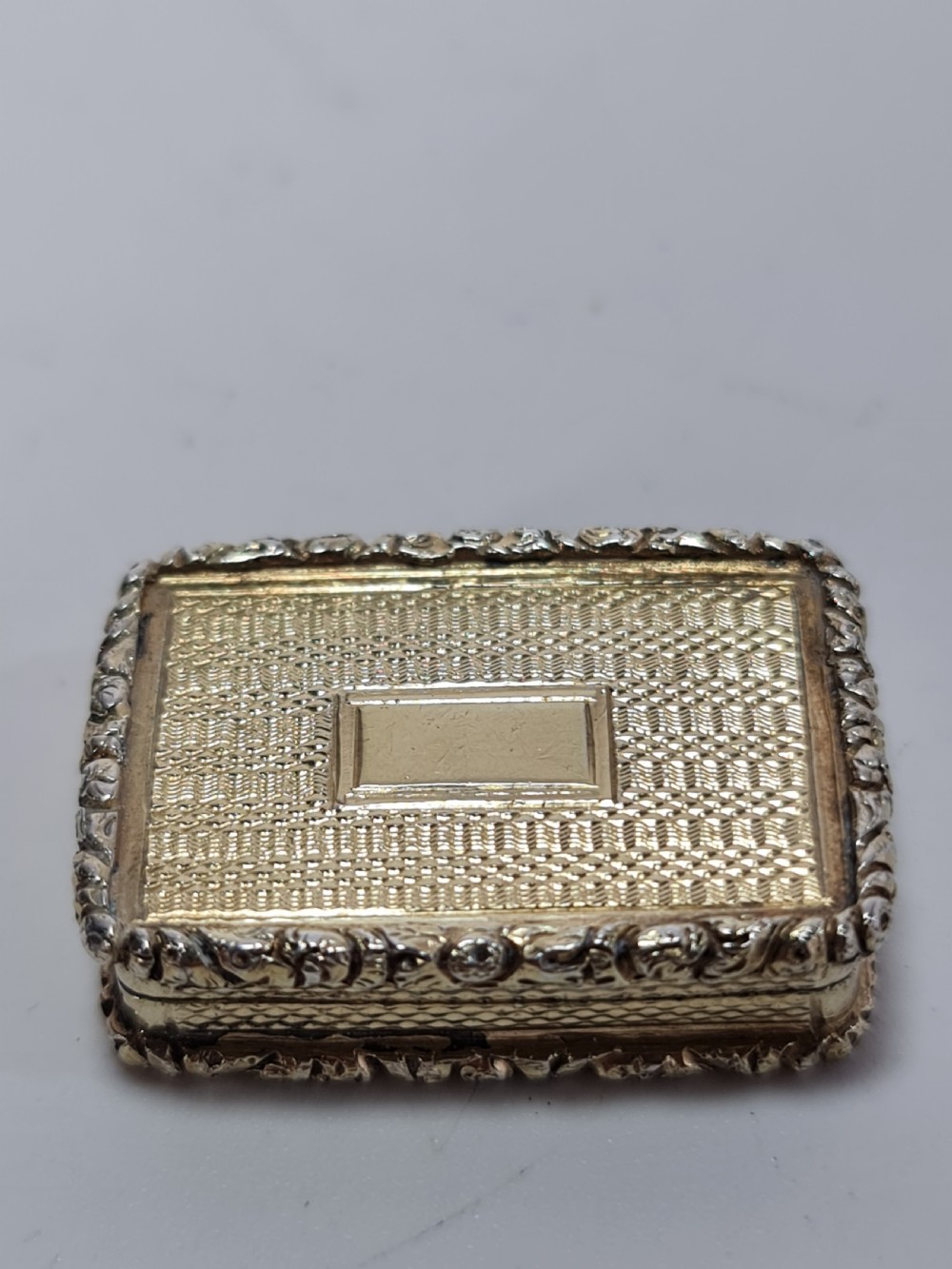 Georgian Silver Gilt Vinaigrette John Bettridge View XII