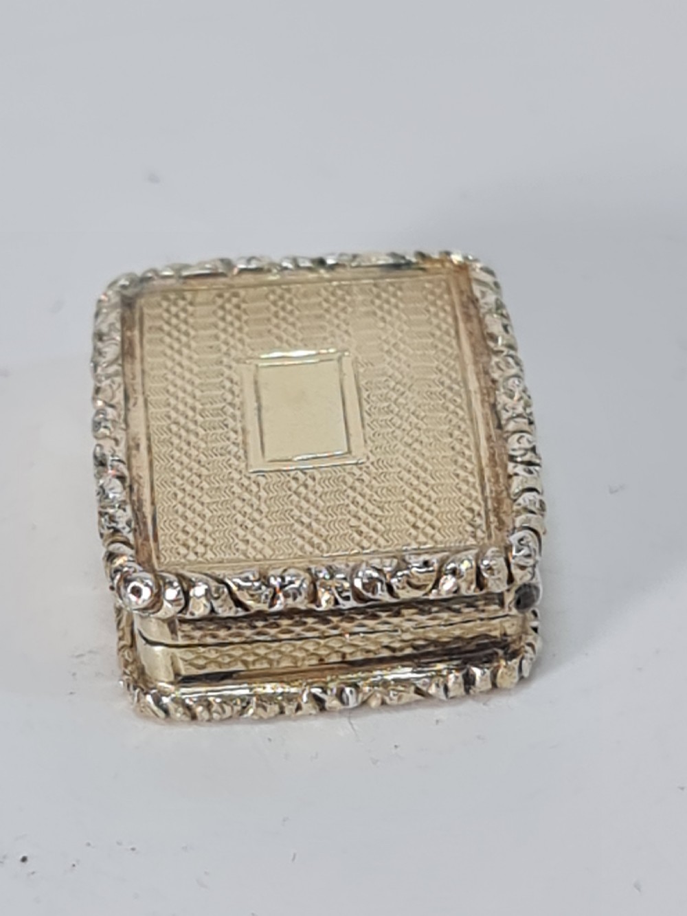 Georgian Silver Gilt Vinaigrette John Bettridge View XXI
