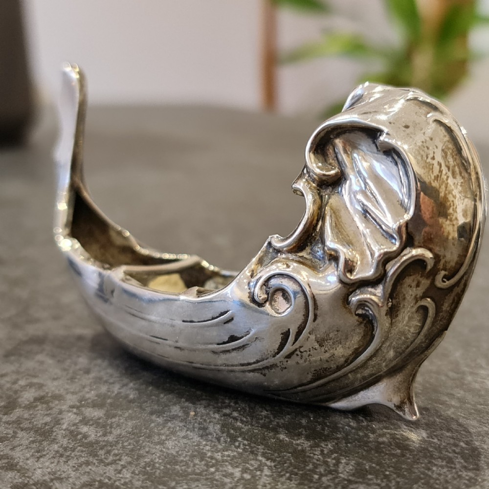 1905 Edwardian Silver Miniature Grand Gondola  possibly a pincushion or salt View IV