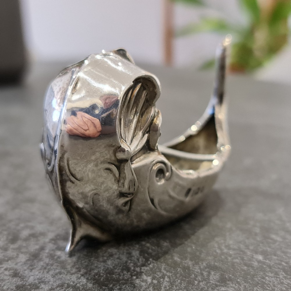 1905 Edwardian Silver Miniature Grand Gondola  possibly a pincushion or salt View V