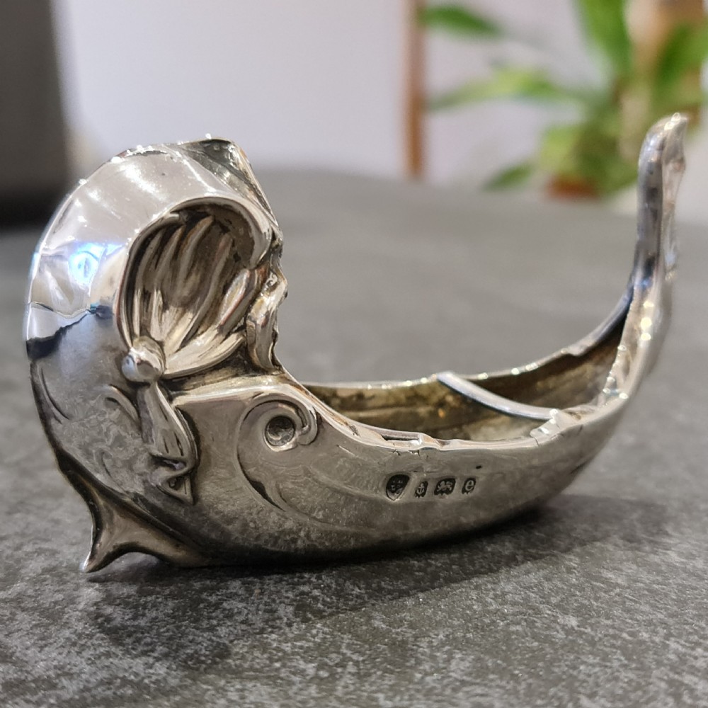 1905 Edwardian Silver Miniature Grand Gondola  possibly a pincushion or salt View VI