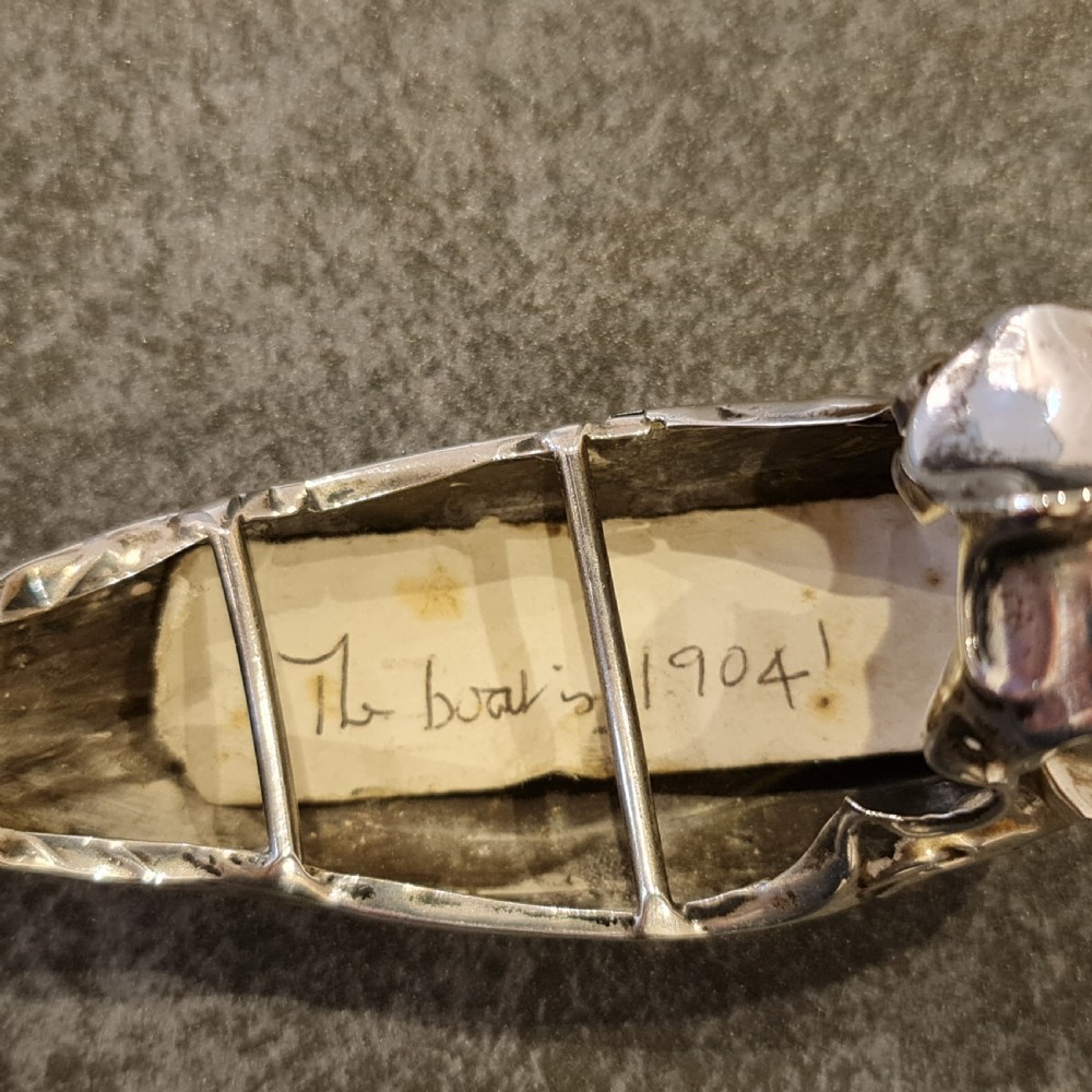 1905 Edwardian Silver Miniature Grand Gondola  possibly a pincushion or salt View XI