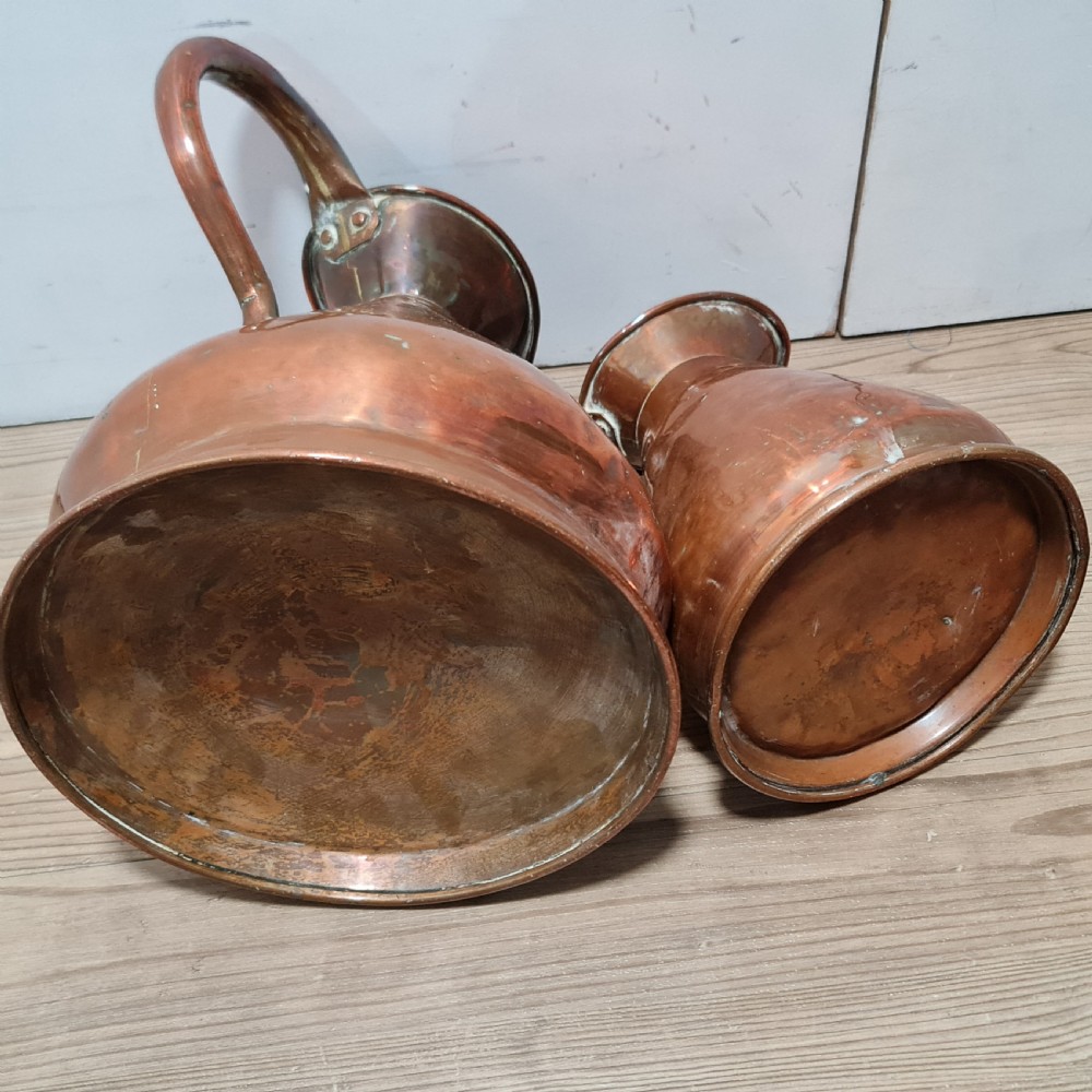 Fabulous Antique Set of 5 x Graduated Copper Jugs Gallon,Pint Etc. View VIII