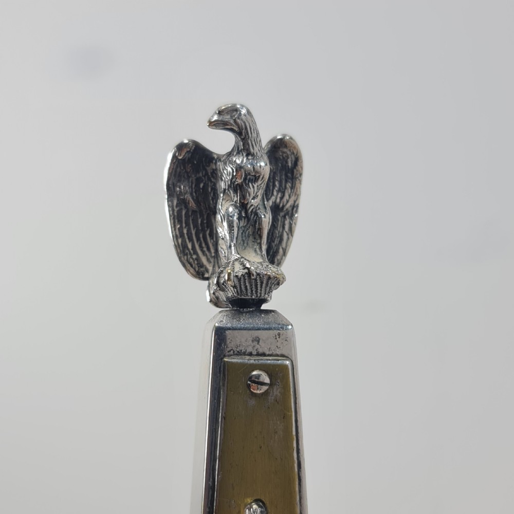 Superb 19thc Silvered Obelisk Desk Thermometer 27cm View XVI