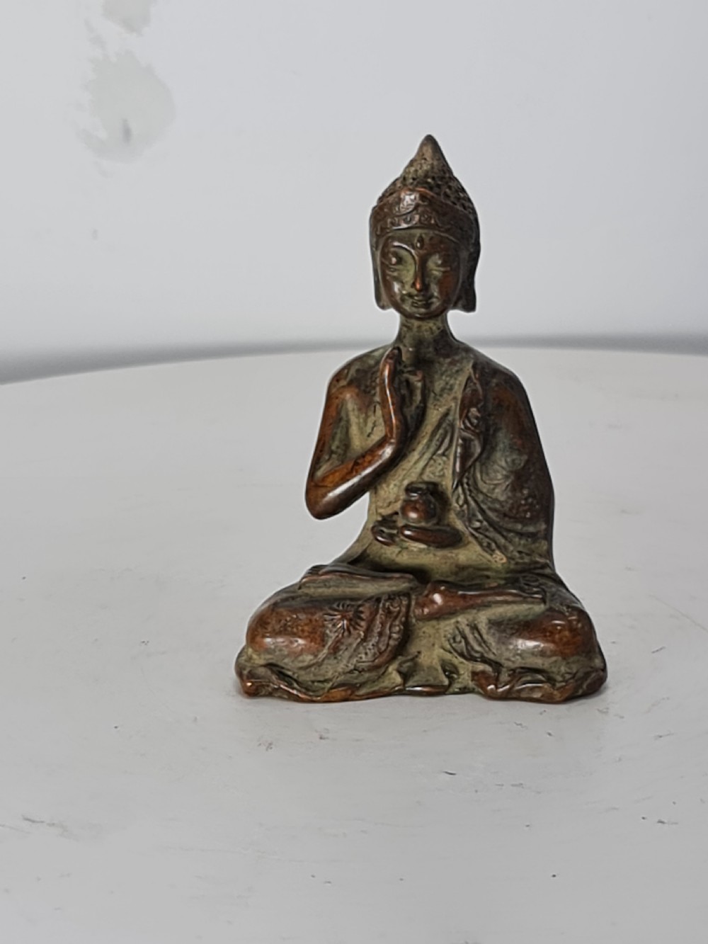 Delightful Seated 19thc Chinese Bronze Buddah