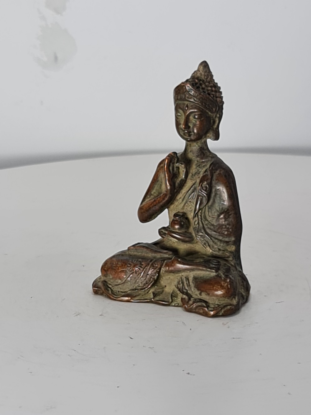 Delightful Seated 19thc Chinese Bronze Buddah View XII