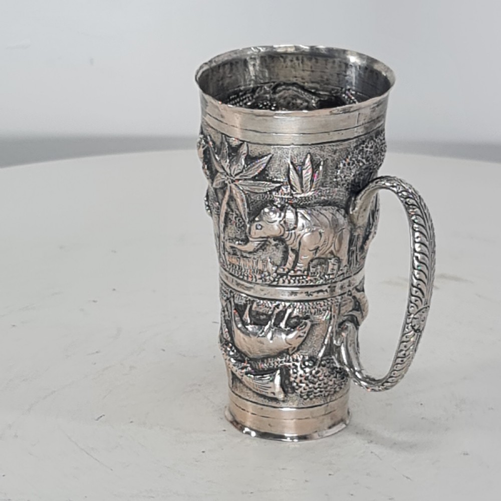 Fabulous Rare Indian Silver Antique Double Drinks Measure c1890