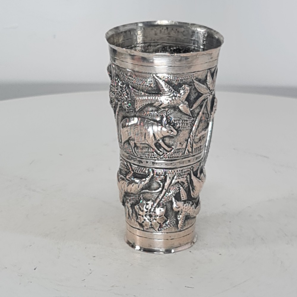 Fabulous Rare Indian Silver Antique Double Drinks Measure c1890 View VIII