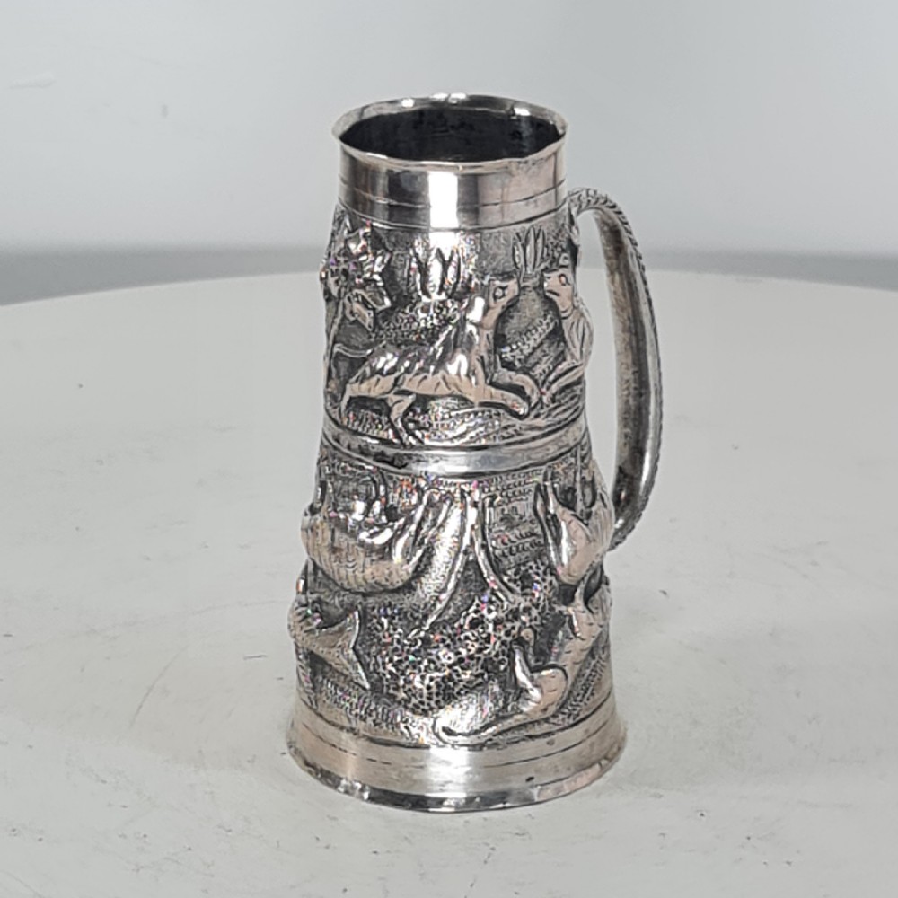 Fabulous Rare Indian Silver Antique Double Drinks Measure c1890 View X