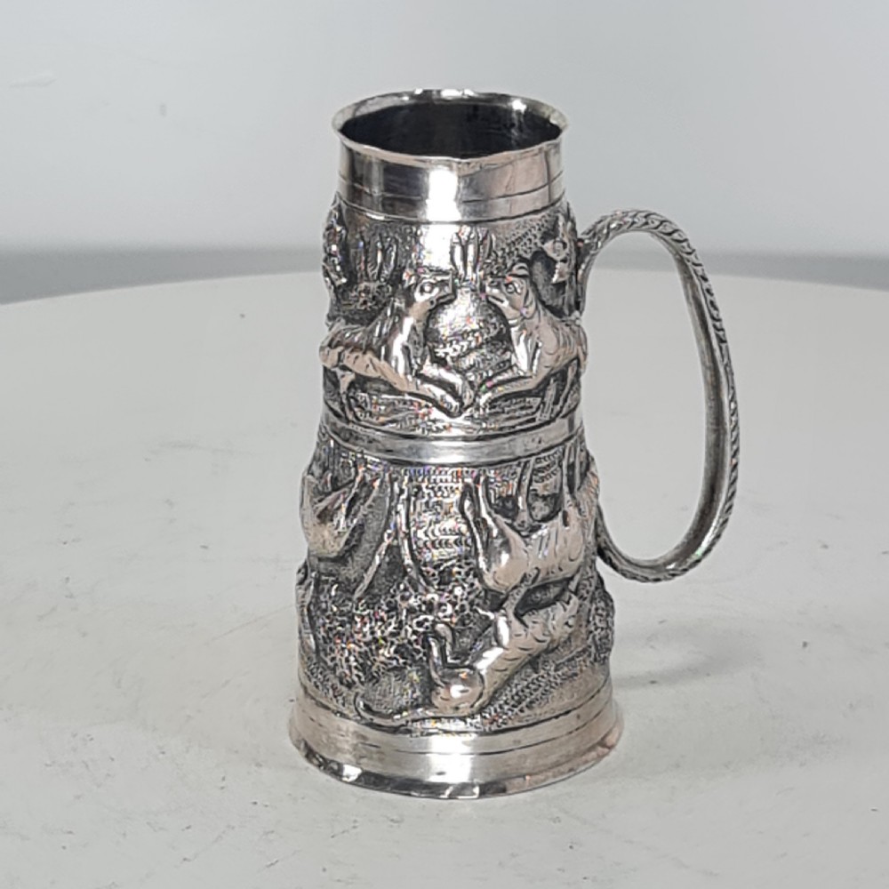Fabulous Rare Indian Silver Antique Double Drinks Measure c1890 View XI