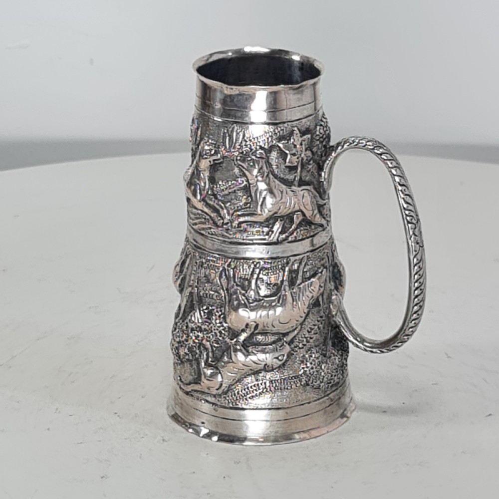 Fabulous Rare Indian Silver Antique Double Drinks Measure c1890 View XII