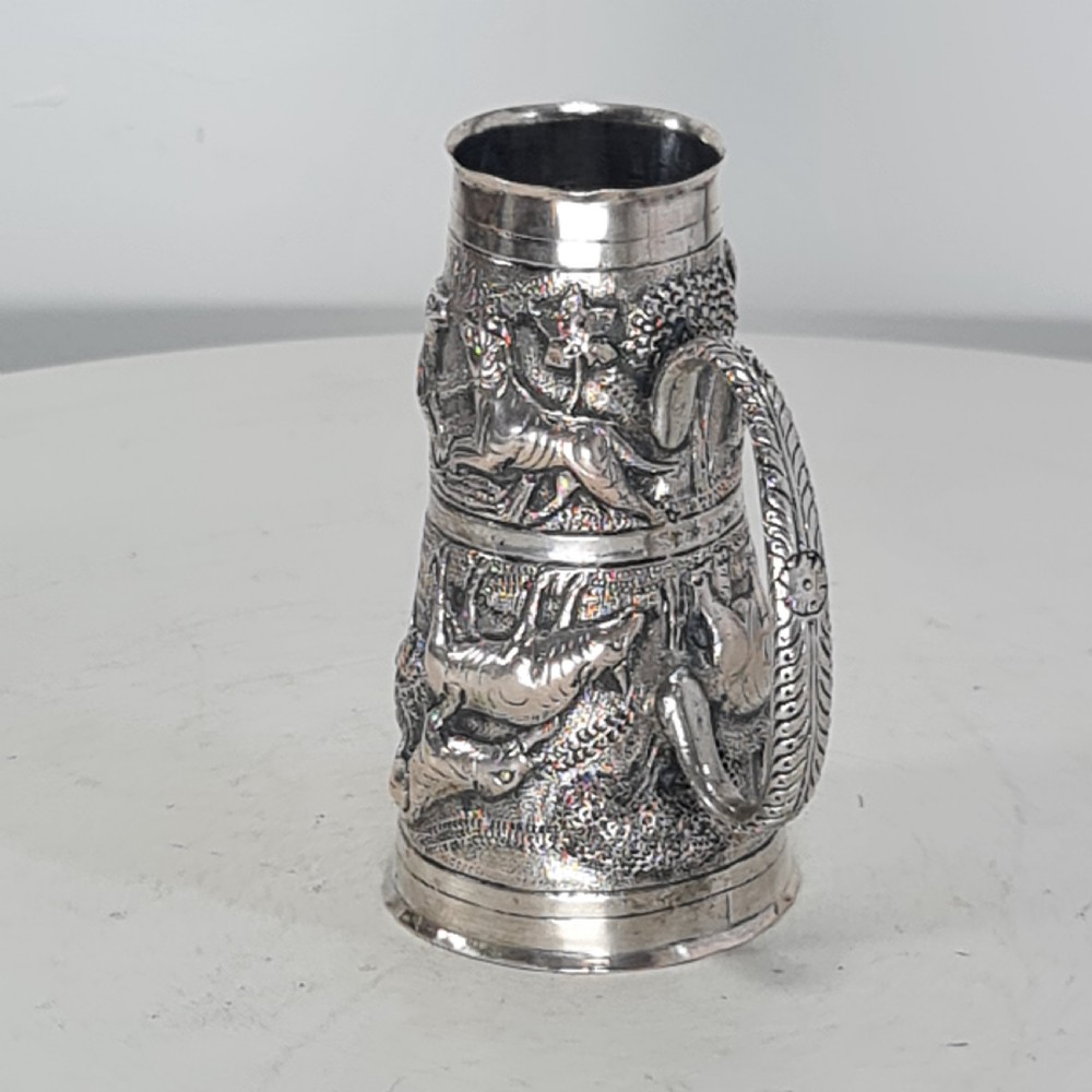 Fabulous Rare Indian Silver Antique Double Drinks Measure c1890 View XIII