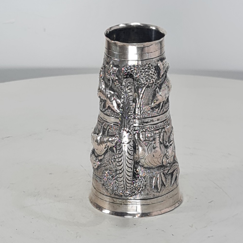 Fabulous Rare Indian Silver Antique Double Drinks Measure c1890 View XIV