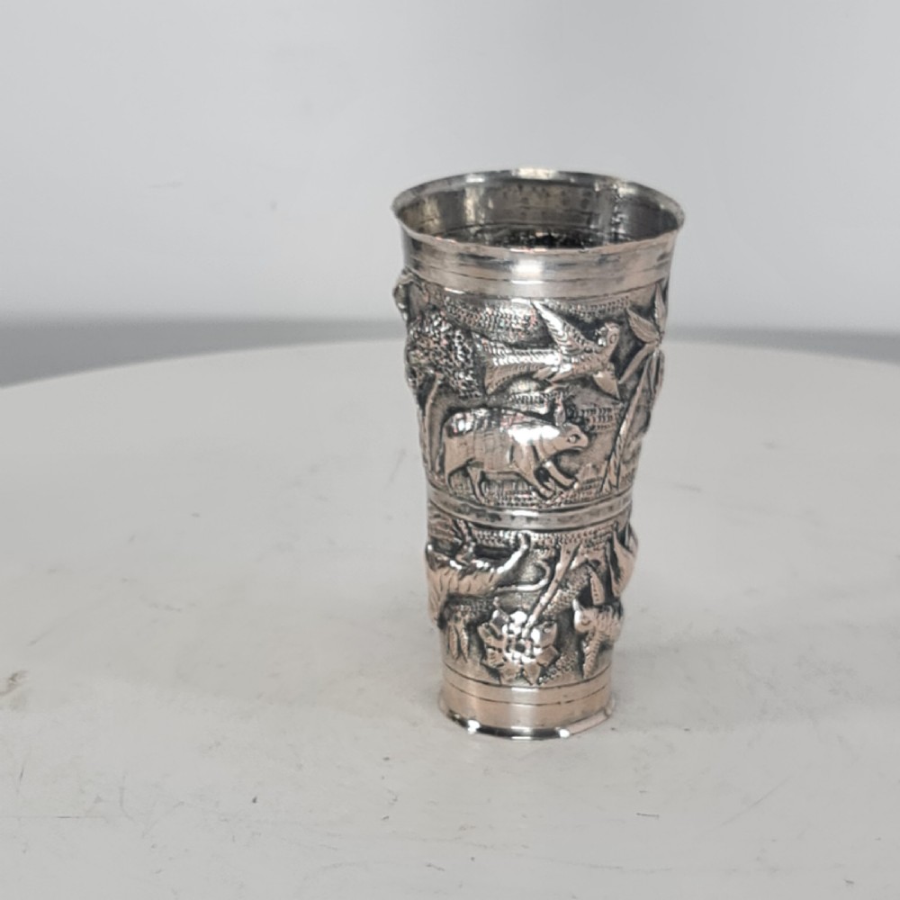 Fabulous Rare Indian Silver Antique Double Drinks Measure c1890 View XVIII