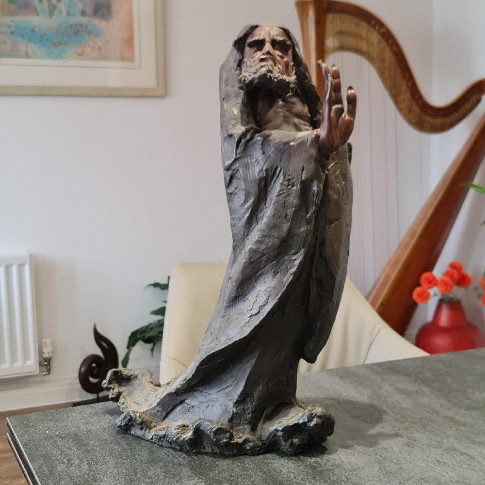 Fabulous and Unusual large (53cm) bronze Oriental Immortal Figure c1940