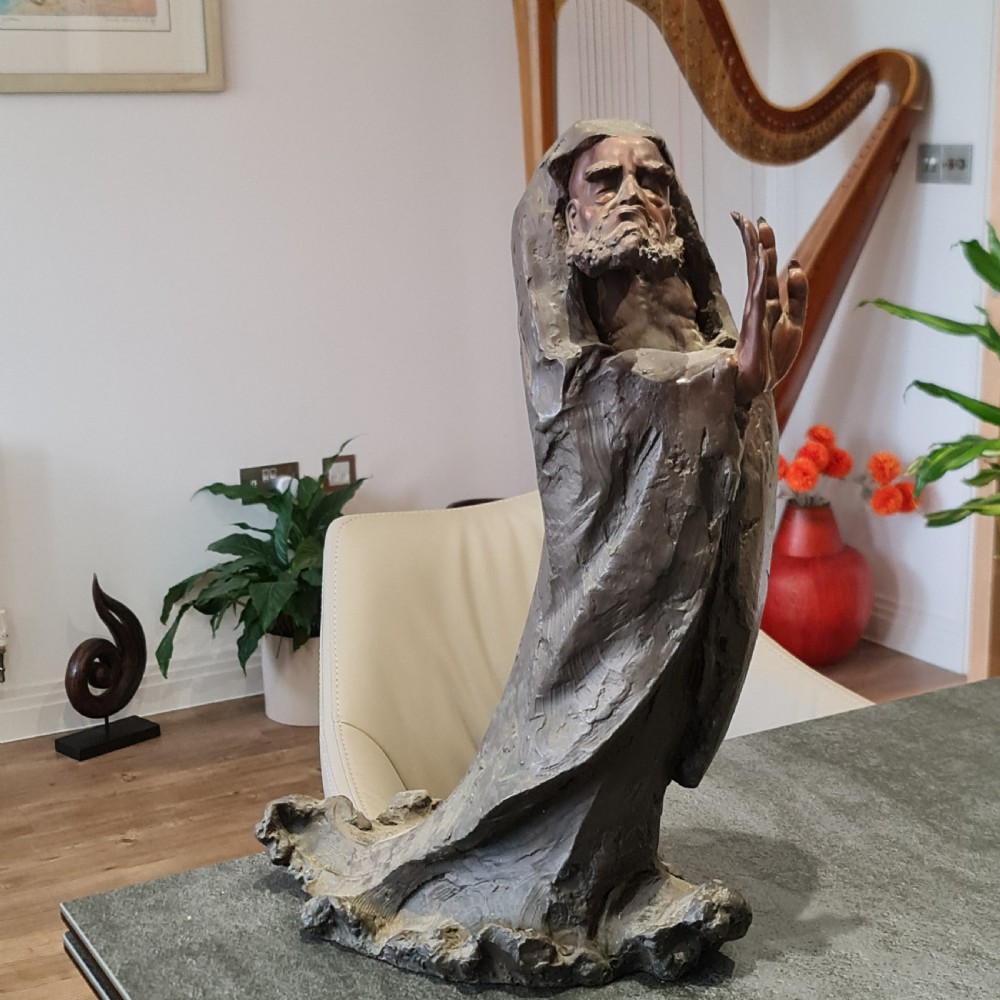 Fabulous and Unusual large (53cm) bronze Oriental Immortal Figure c1940 View XVI