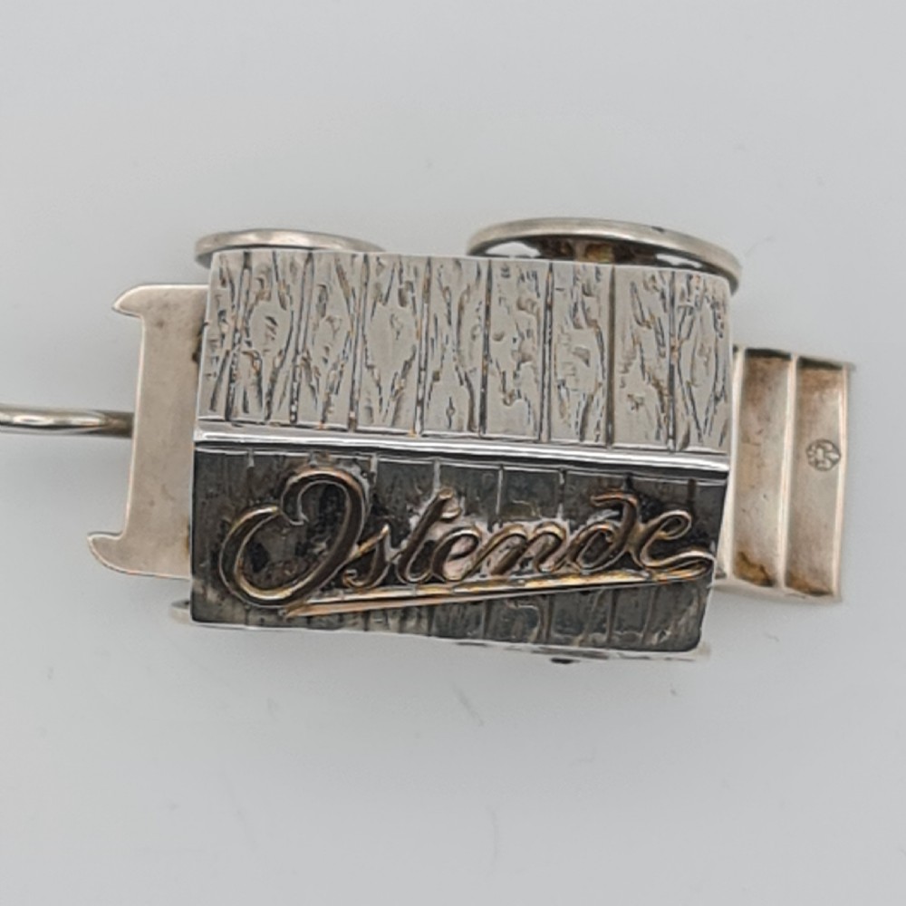 Fine antique Dutch silver miniature bathing wagon c1900 View V