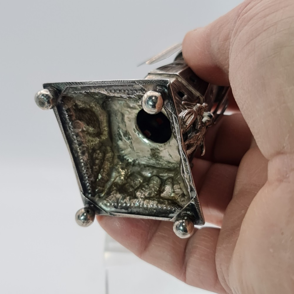 Large & Impressive Dutch Silver Miniature Windmill with Revolving Top Section and Blades  Dated c1888 View X