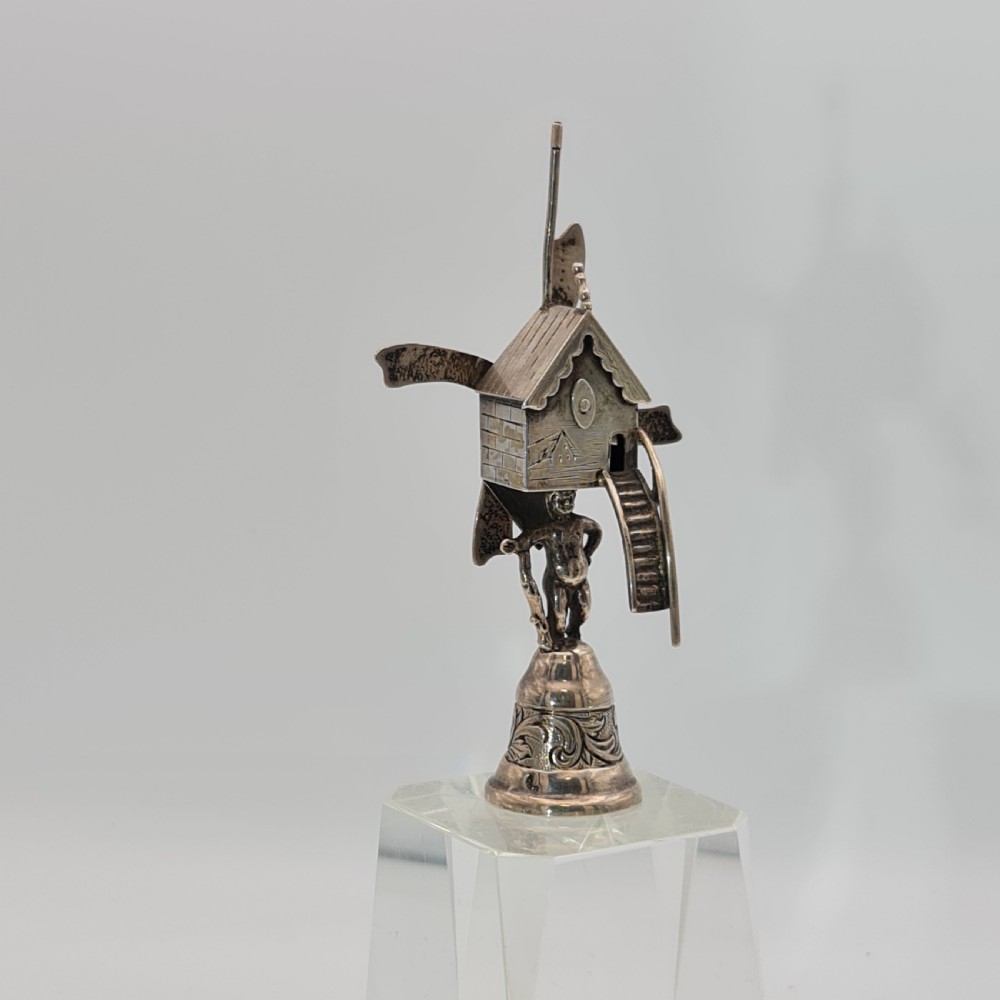 Fine Antique Dutch Silver Miniature Windmill Candle Snuffer Mid 19thc