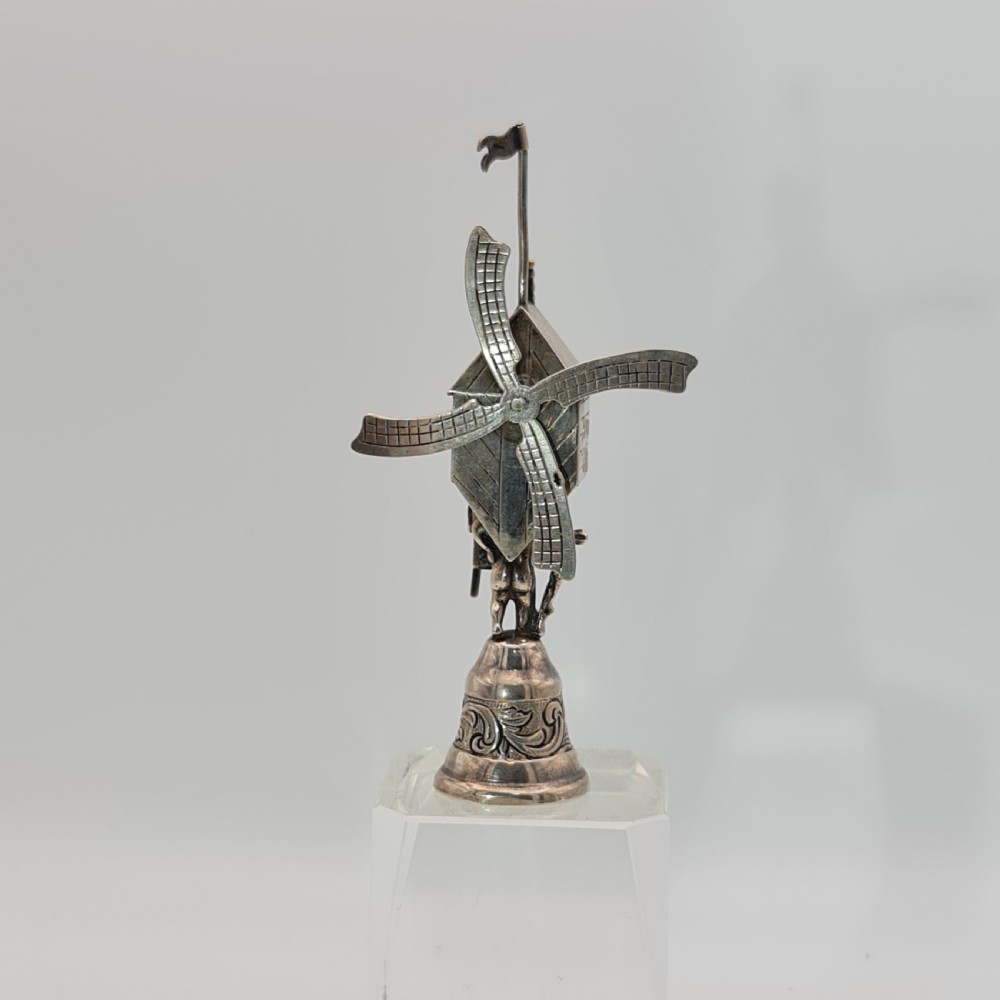Fine Antique Dutch Silver Miniature Windmill Candle Snuffer Mid 19thc View II
