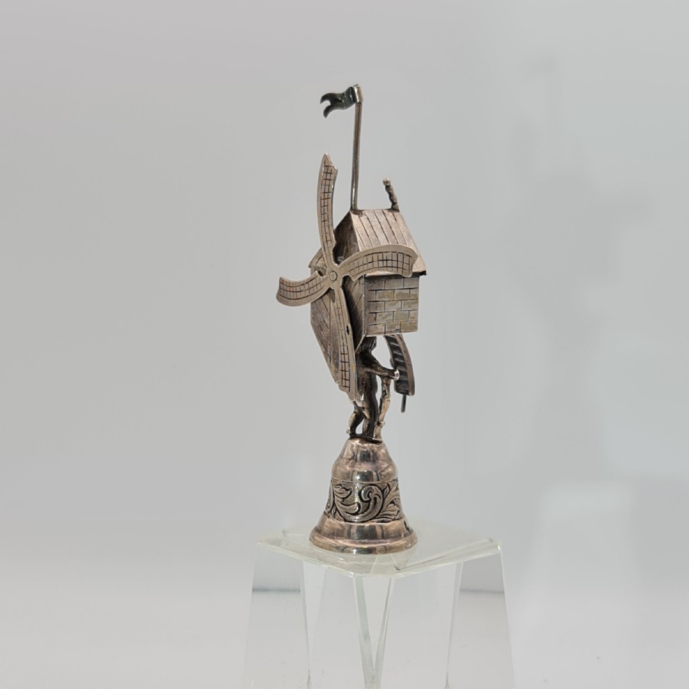 Fine Antique Dutch Silver Miniature Windmill Candle Snuffer Mid 19thc View III