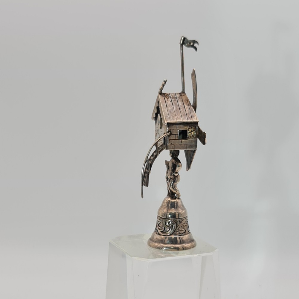 Fine Antique Dutch Silver Miniature Windmill Candle Snuffer Mid 19thc View V