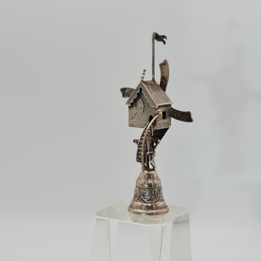 Fine Antique Dutch Silver Miniature Windmill Candle Snuffer Mid 19thc View IX