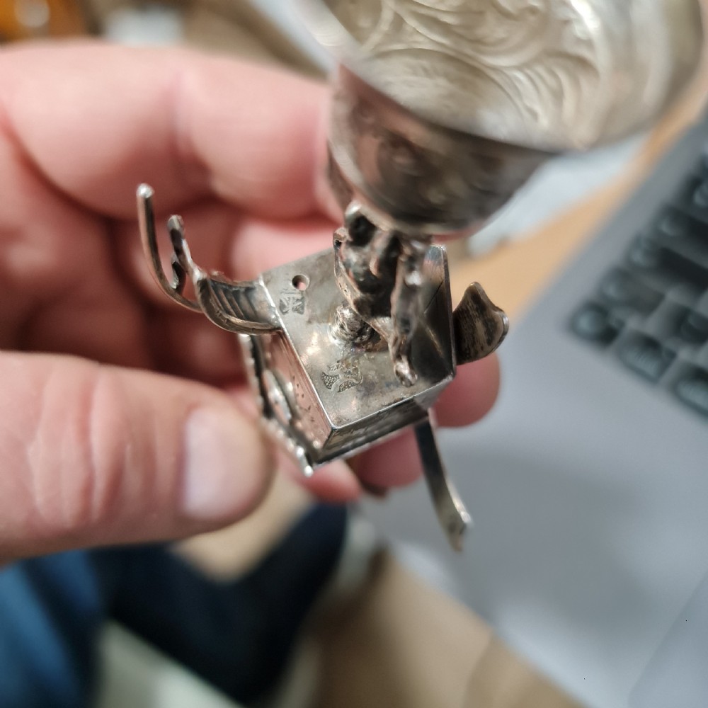 Fine Antique Dutch Silver Miniature Windmill Candle Snuffer Mid 19thc View XII