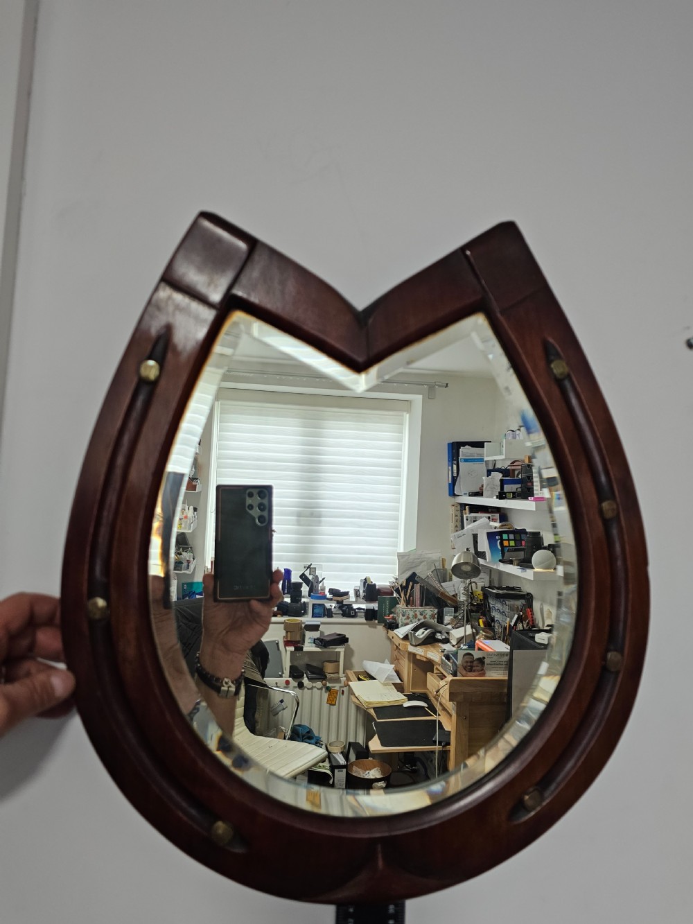 Fabulous Antique Horseshoe Shaped Mirror View V