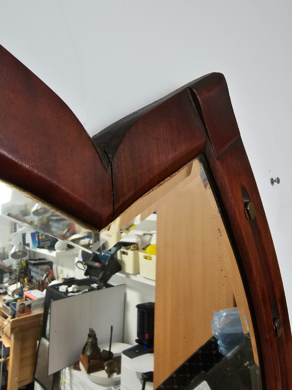 Fabulous Antique Horseshoe Shaped Mirror View IX