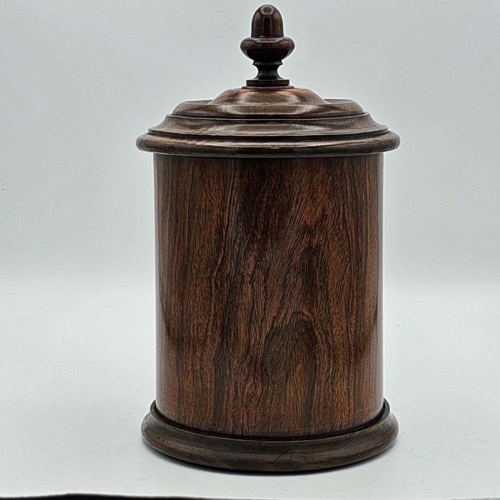 Handsome Circa 1870 English Walnut Tobacco Jar View II