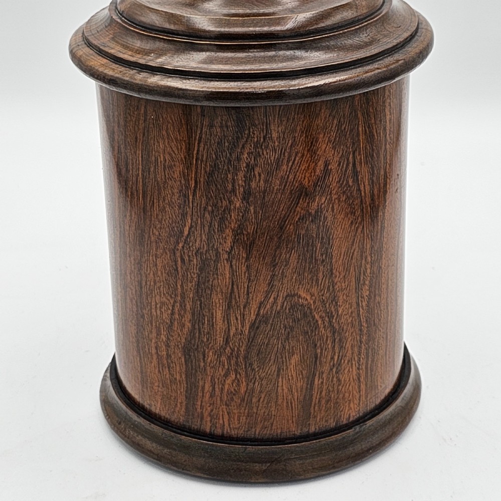 Handsome Circa 1870 English Walnut Tobacco Jar View III