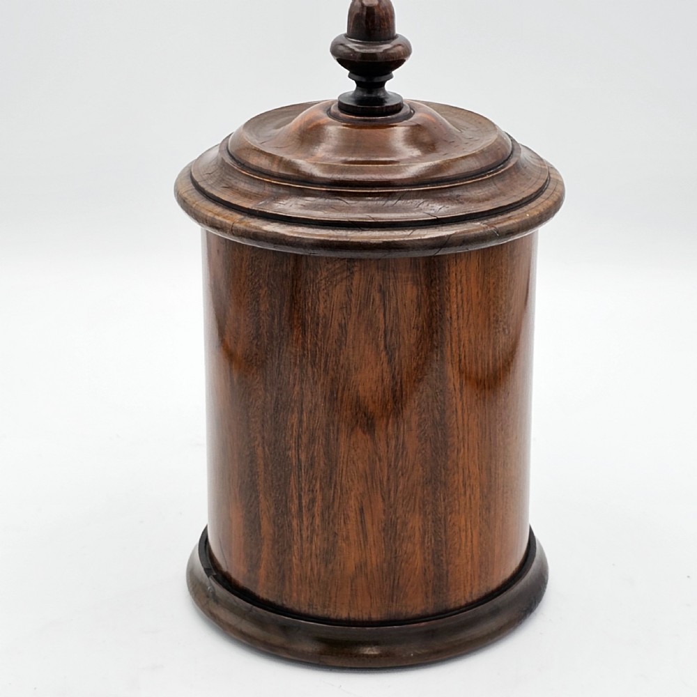 Handsome Circa 1870 English Walnut Tobacco Jar View IV
