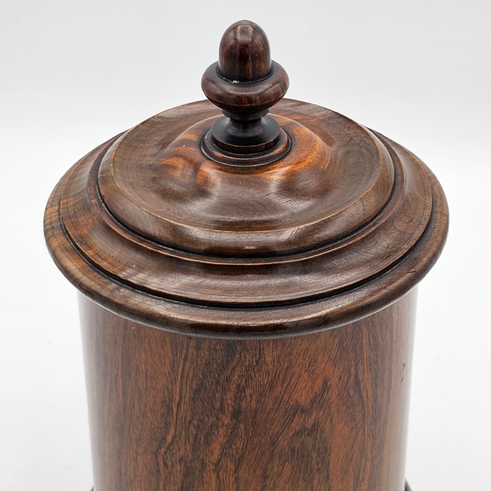 Handsome Circa 1870 English Walnut Tobacco Jar View VII