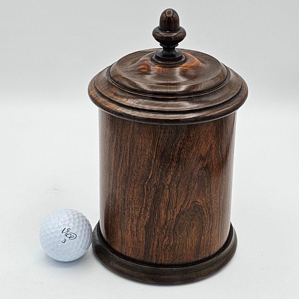 Handsome Circa 1870 English Walnut Tobacco Jar View VIII
