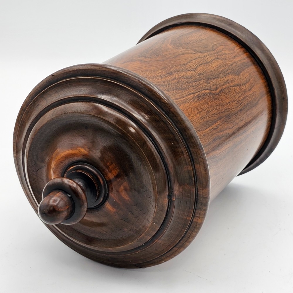 Handsome Circa 1870 English Walnut Tobacco Jar View IX