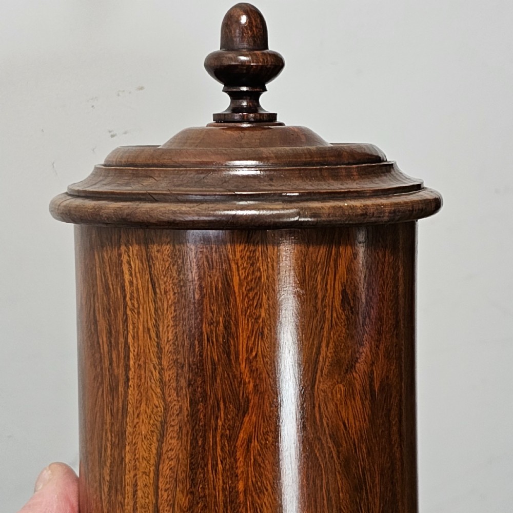 Handsome Circa 1870 English Walnut Tobacco Jar View XV