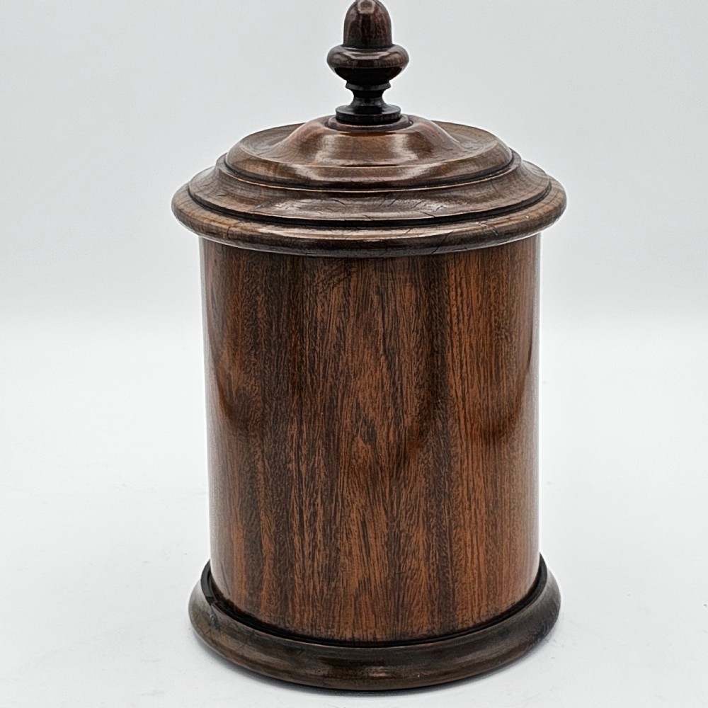 Handsome Circa 1870 English Walnut Tobacco Jar View XVII