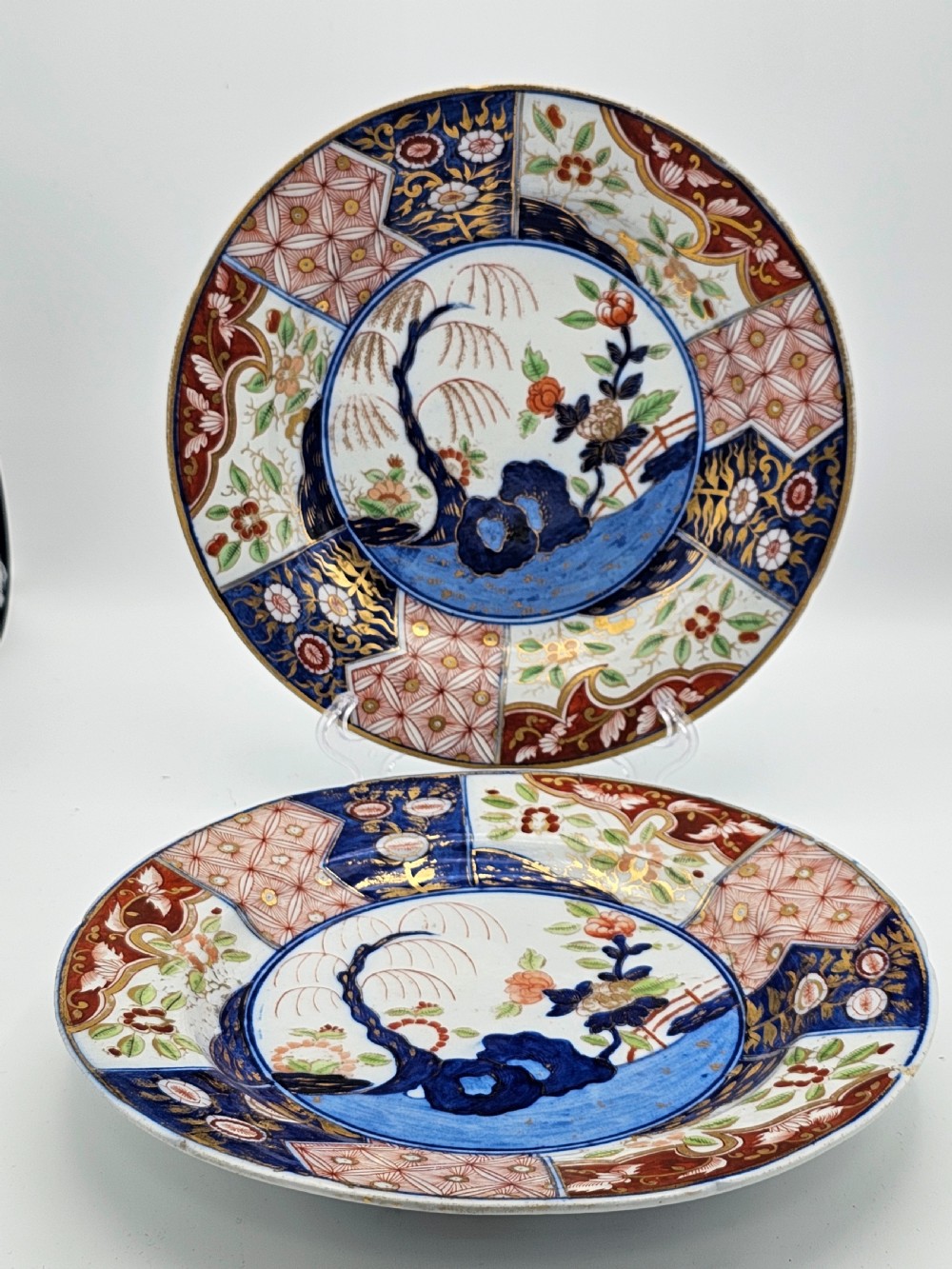 Beautiful Early 19thc Pair of Coalport's money tree pattern Plates c1830 View IV