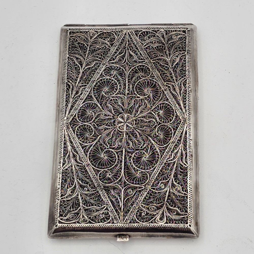 Exquisite 19thc Indian Silver Filigree Cigarette Case