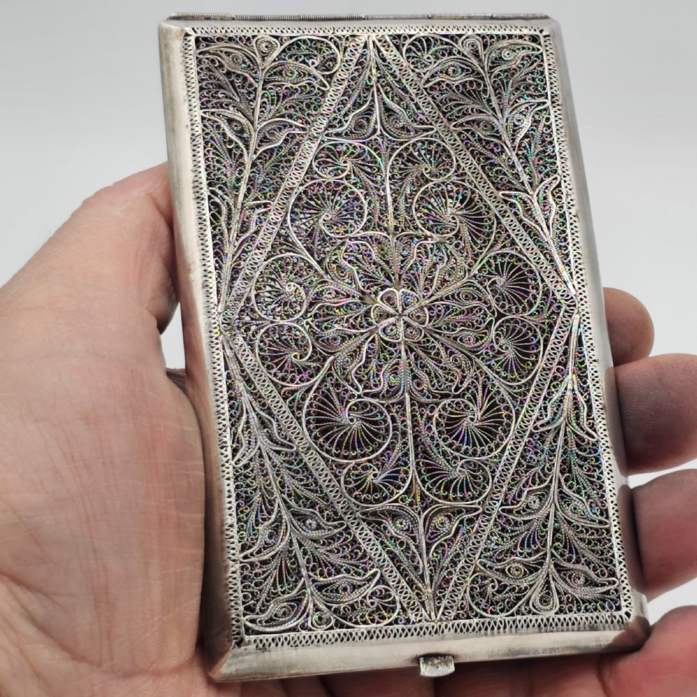 Exquisite 19thc Indian Silver Filigree Cigarette Case View II