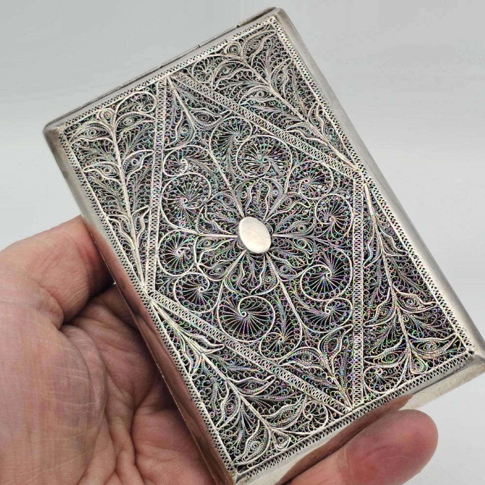 Exquisite 19thc Indian Silver Filigree Cigarette Case View III