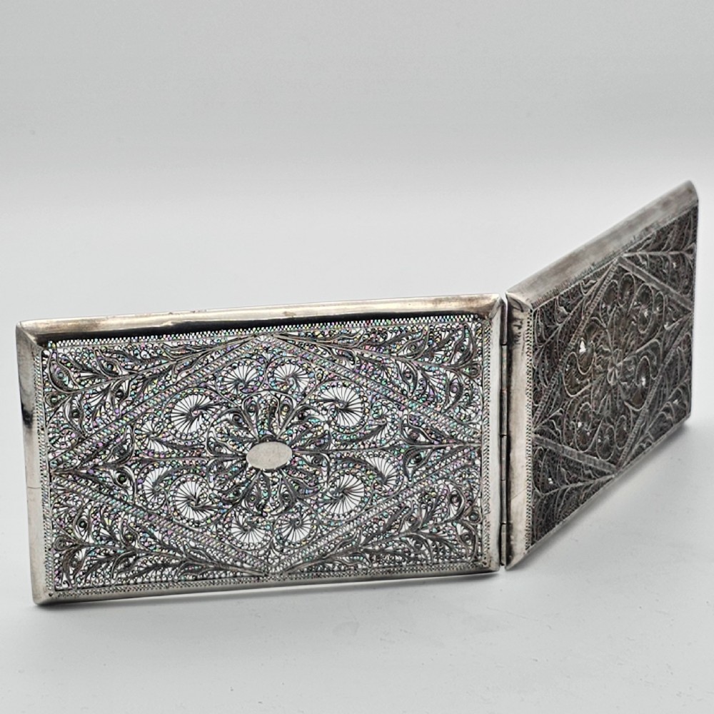 Exquisite 19thc Indian Silver Filigree Cigarette Case View V