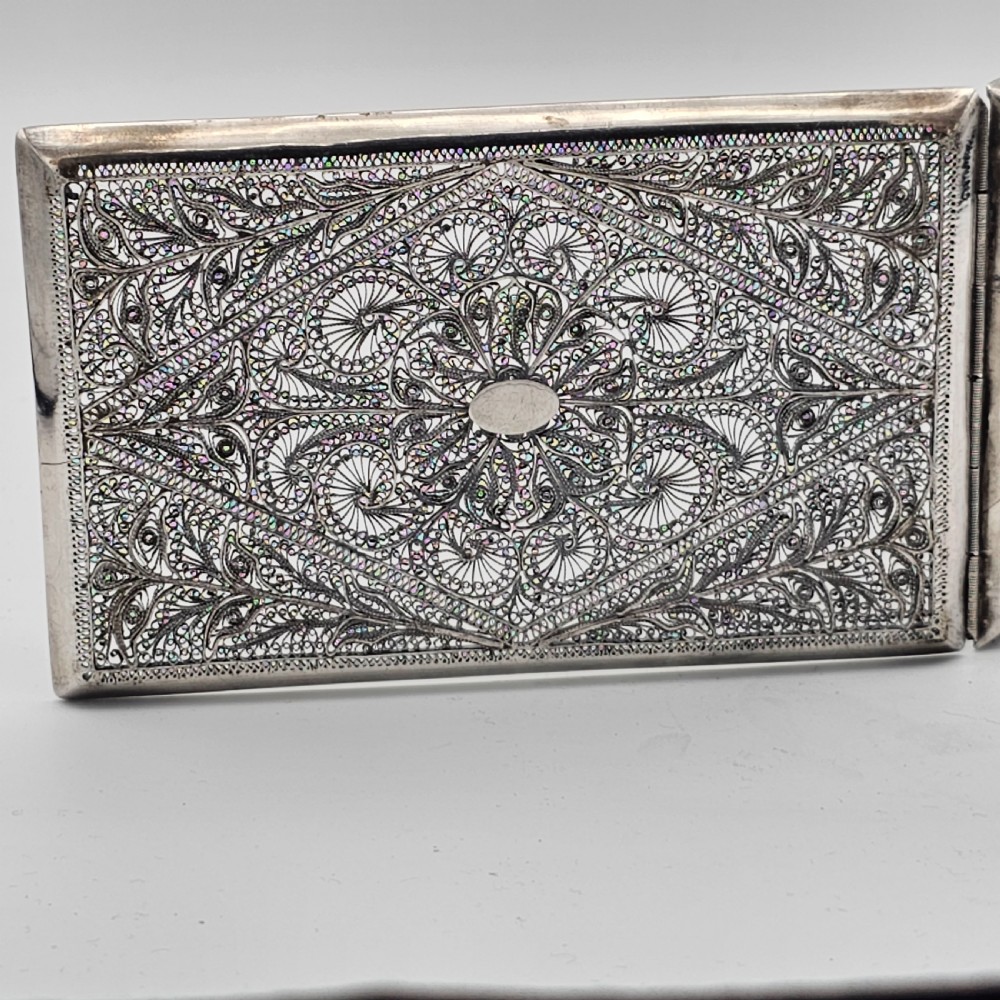 Exquisite 19thc Indian Silver Filigree Cigarette Case View VI