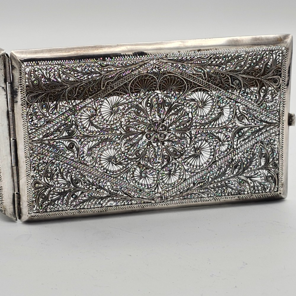 Exquisite 19thc Indian Silver Filigree Cigarette Case View VII