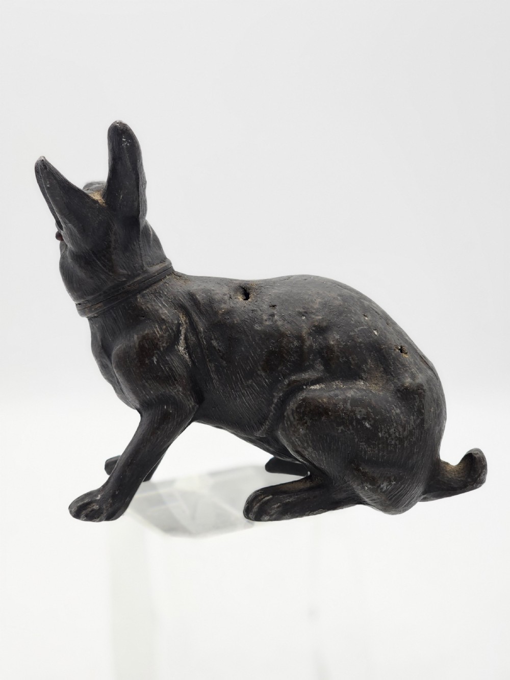 Rare 19thc Gun Metal Rabbit Pounce (Powder) Pot View III