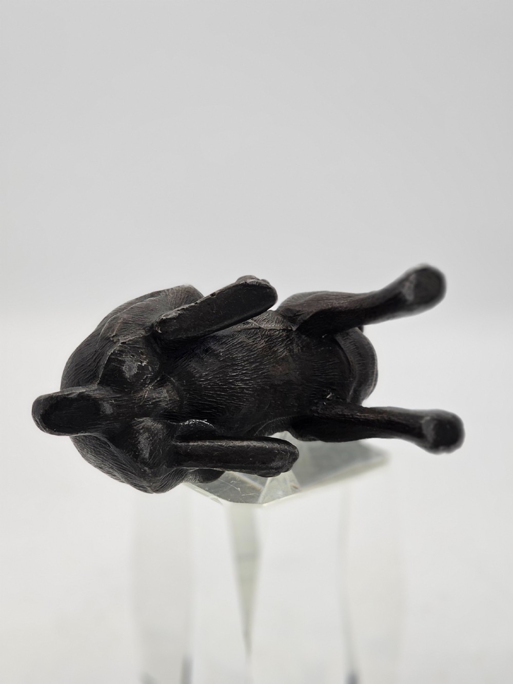 Rare 19thc Gun Metal Rabbit Pounce (Powder) Pot View V