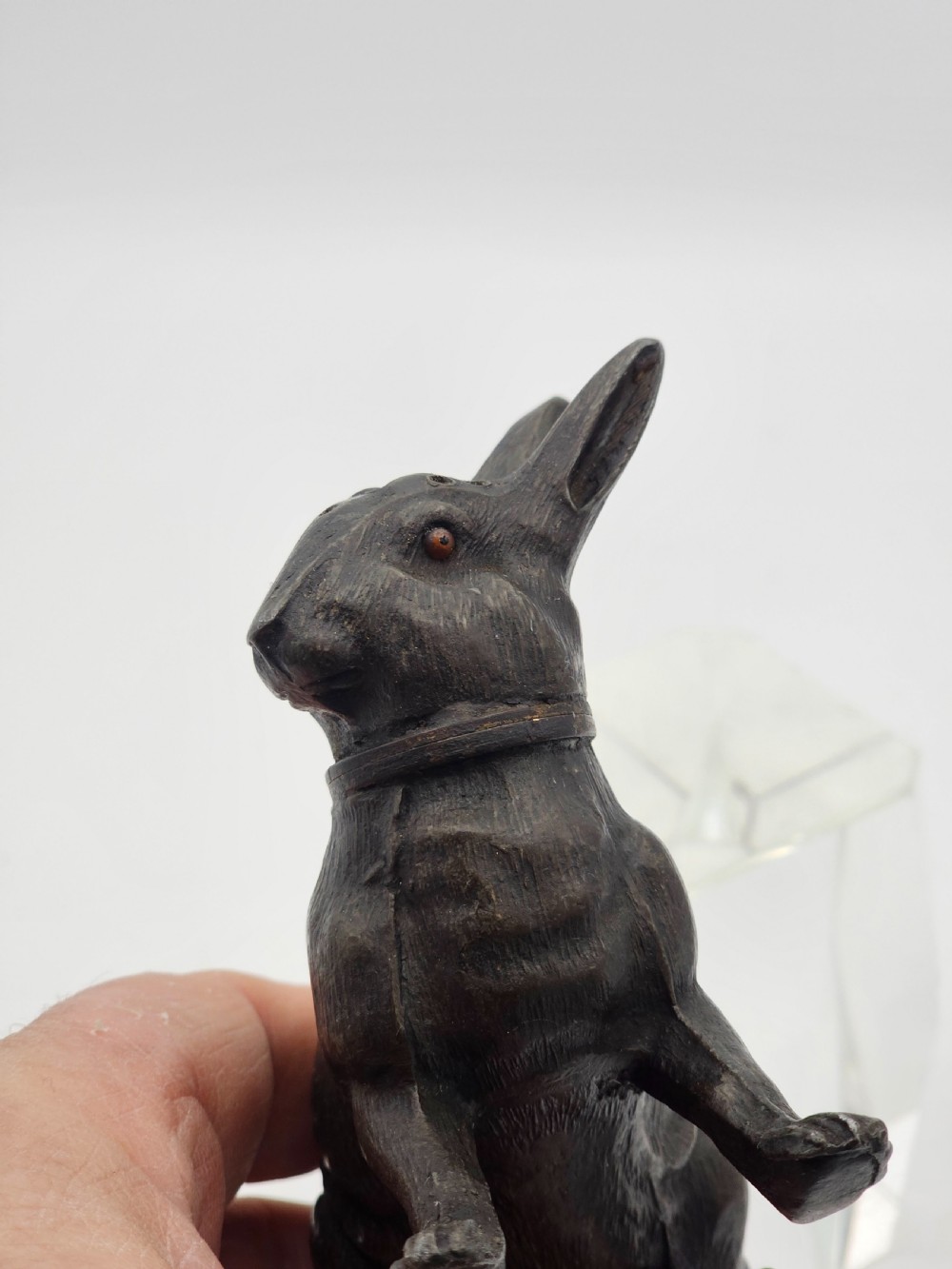 Rare 19thc Gun Metal Rabbit Pounce (Powder) Pot View VIII