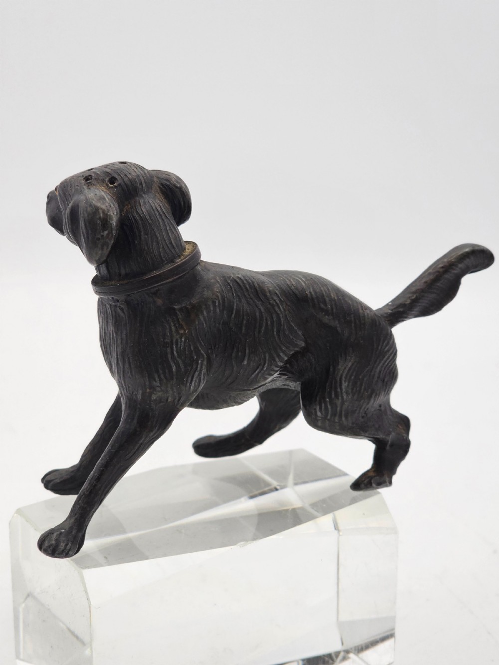 Rare 19thc Gun Metal Dog Pounce (Powder) Pot View III