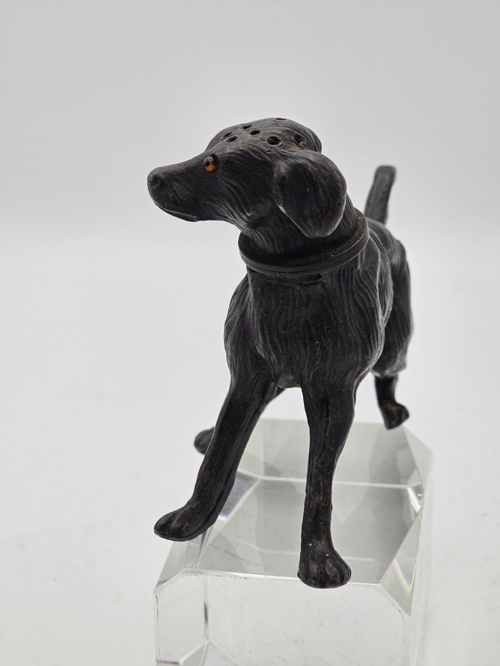 Rare 19thc Gun Metal Dog Pounce (Powder) Pot View II